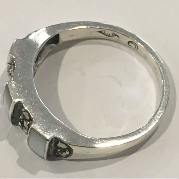 JUDITH JACK Sterling Silver MOP Marcasite Ring - Picture 7 of 8